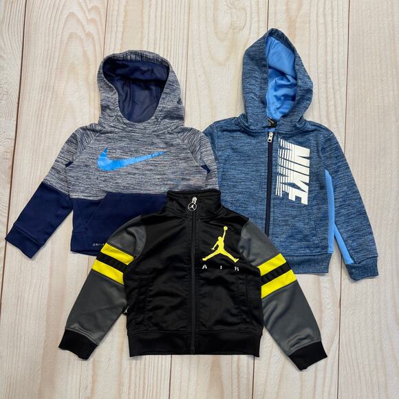Nike Other - Lot Of 3 Nike Jorden Boys Toddler 2T Sweatshirt Hoodie Full Zip Fleece Lined
